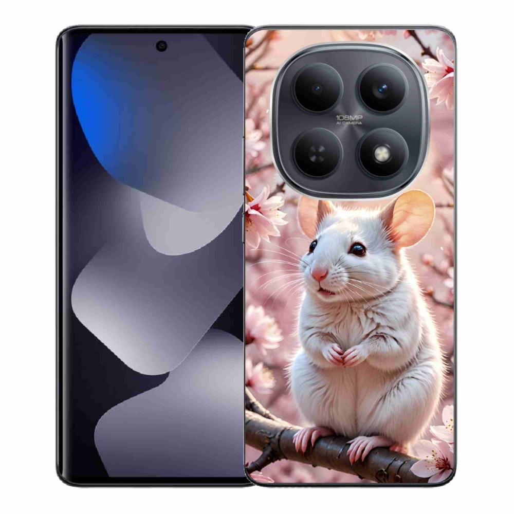 Gélový kryt mmCase na Xiaomi Redmi Note 15 4G/5G/Poco M8 5G - biela myš na vetve