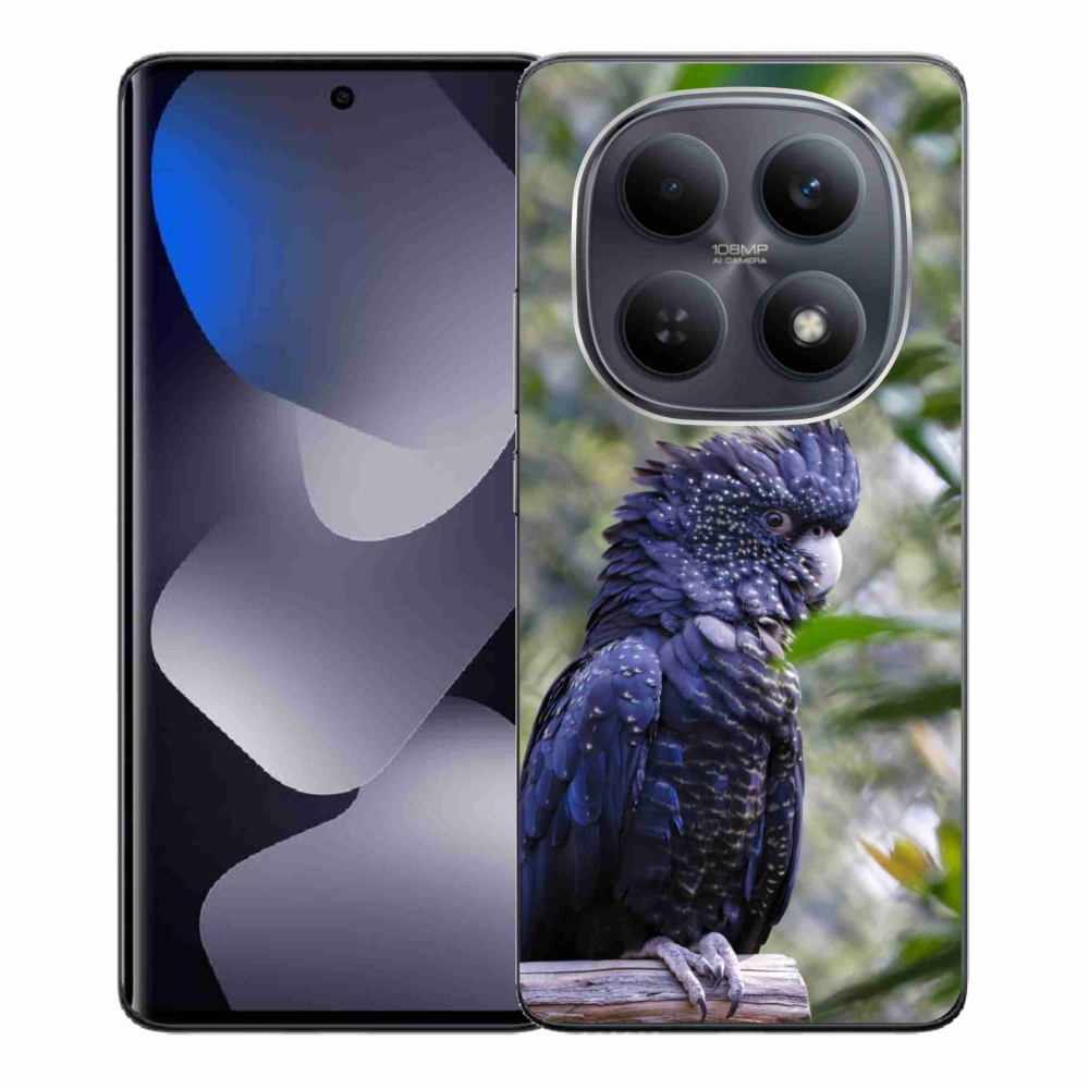 Gélový kryt mmCase na Xiaomi Redmi Note 15 4G/5G/Poco M8 5G - papagáj kakadu čierny