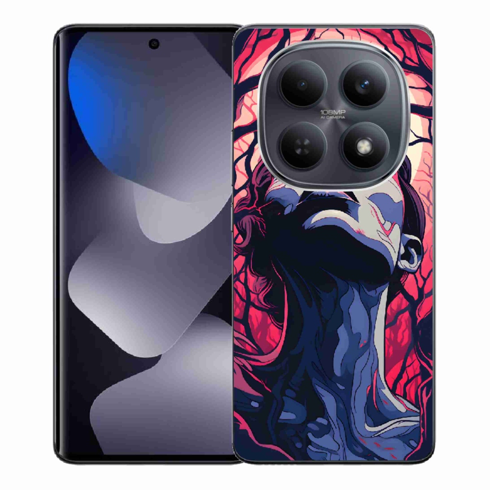 Gélový kryt mmCase na Xiaomi Redmi Note 15 4G - abstraktná tvár