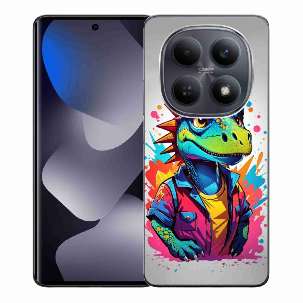 Gélový kryt mmCase na Xiaomi Redmi Note 15 4G - farebný dinosaurus