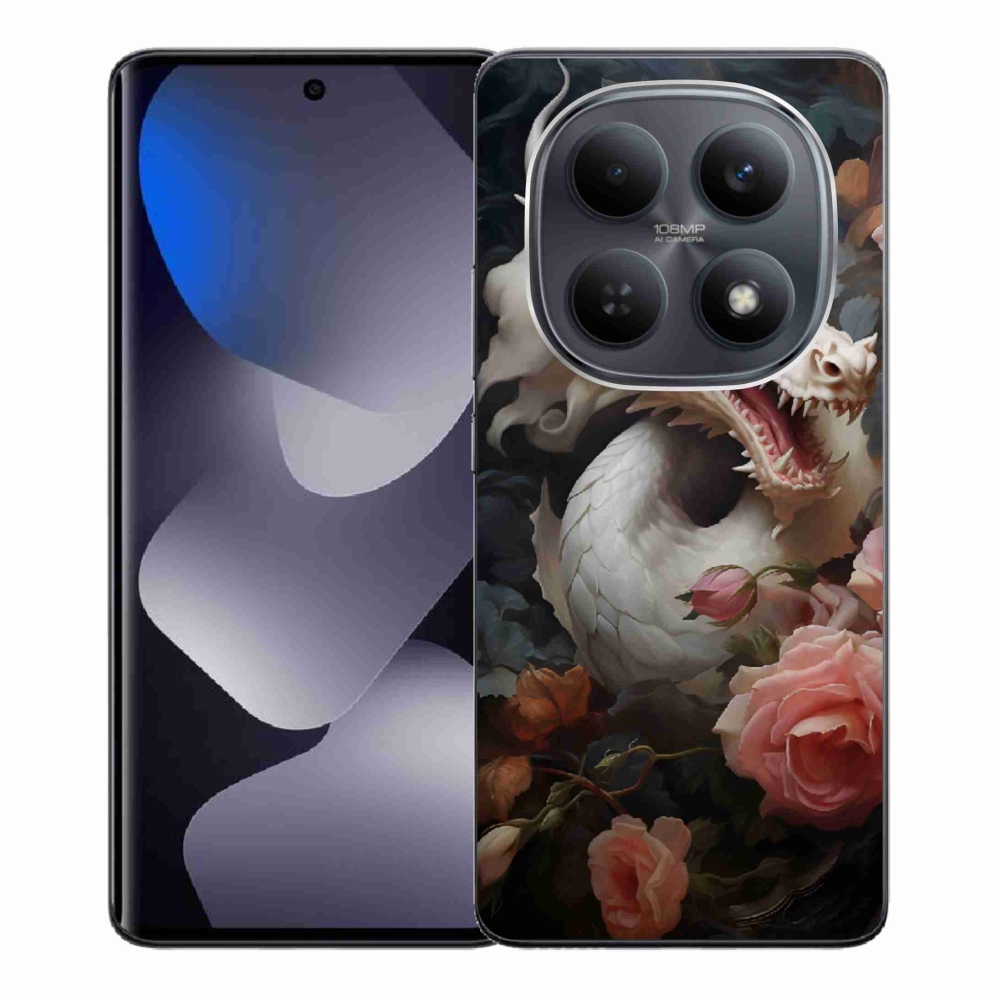 Gélový kryt mmCase na Xiaomi Redmi Note 15 4G - biely drak