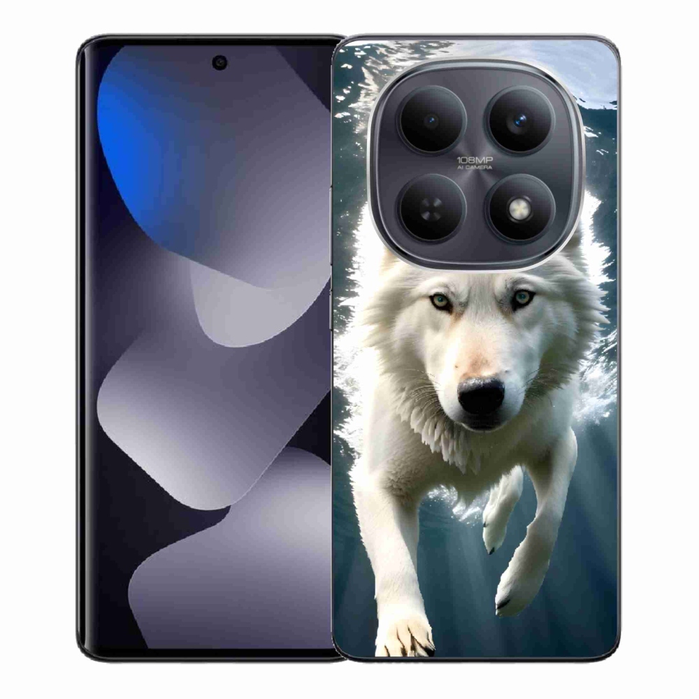 Gélový kryt mmCase na Xiaomi Redmi Note 15 4G - biely vlk