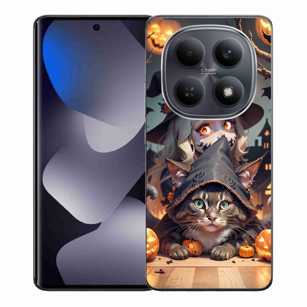 Gélový kryt mmCase na Xiaomi Redmi Note 15 4G - čarodejnica s mačkou