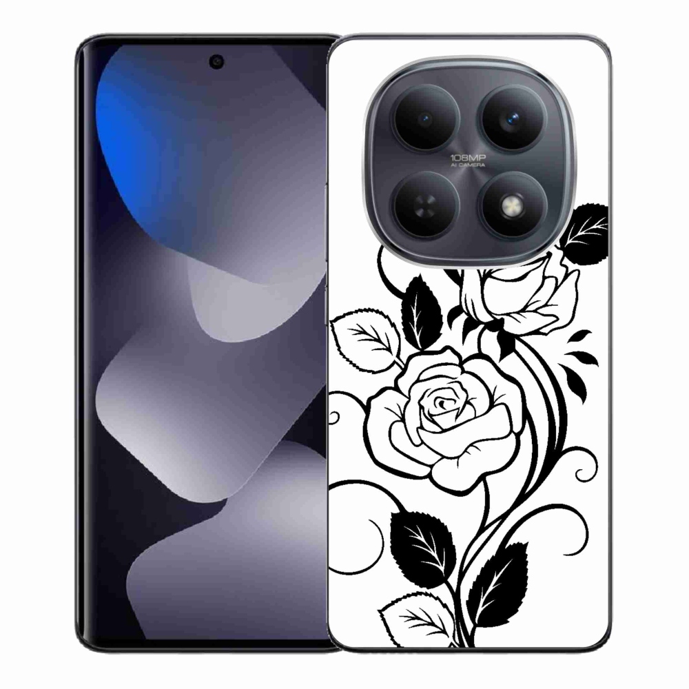 Gélový kryt mmCase na Xiaomi Redmi Note 15 4G - čiernobiela ruža