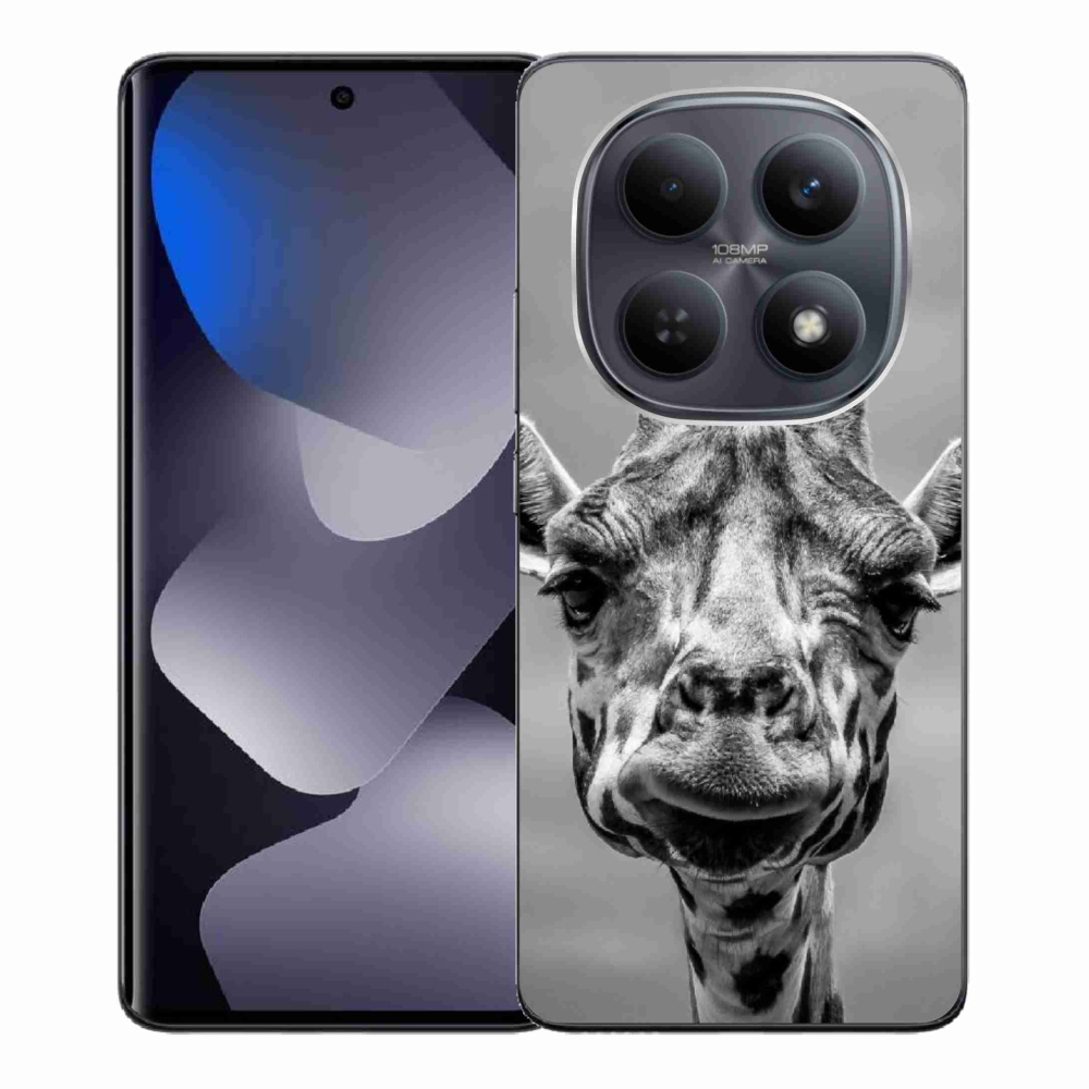 Gélový kryt mmCase na Xiaomi Redmi Note 15 4G - čiernobiela žirafa