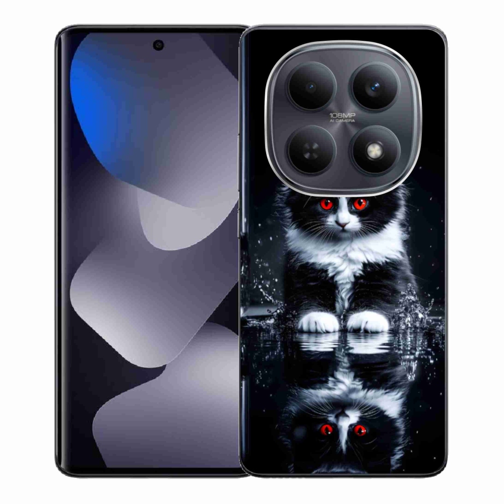 Gélový kryt mmCase na Xiaomi Redmi Note 15 4G - čiernobiele mačiatko