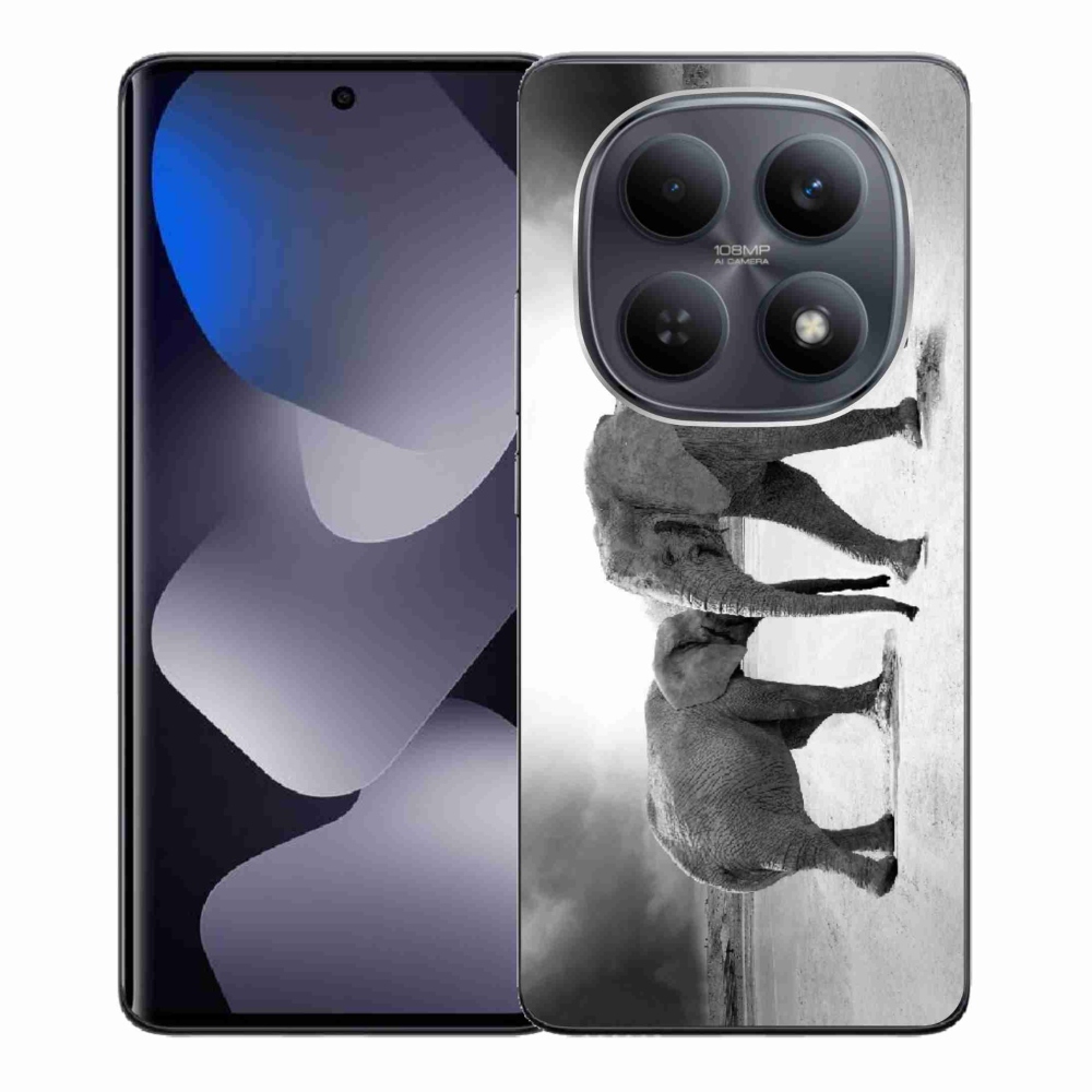 Gélový kryt mmCase na Xiaomi Redmi Note 15 4G - čiernobieli slony