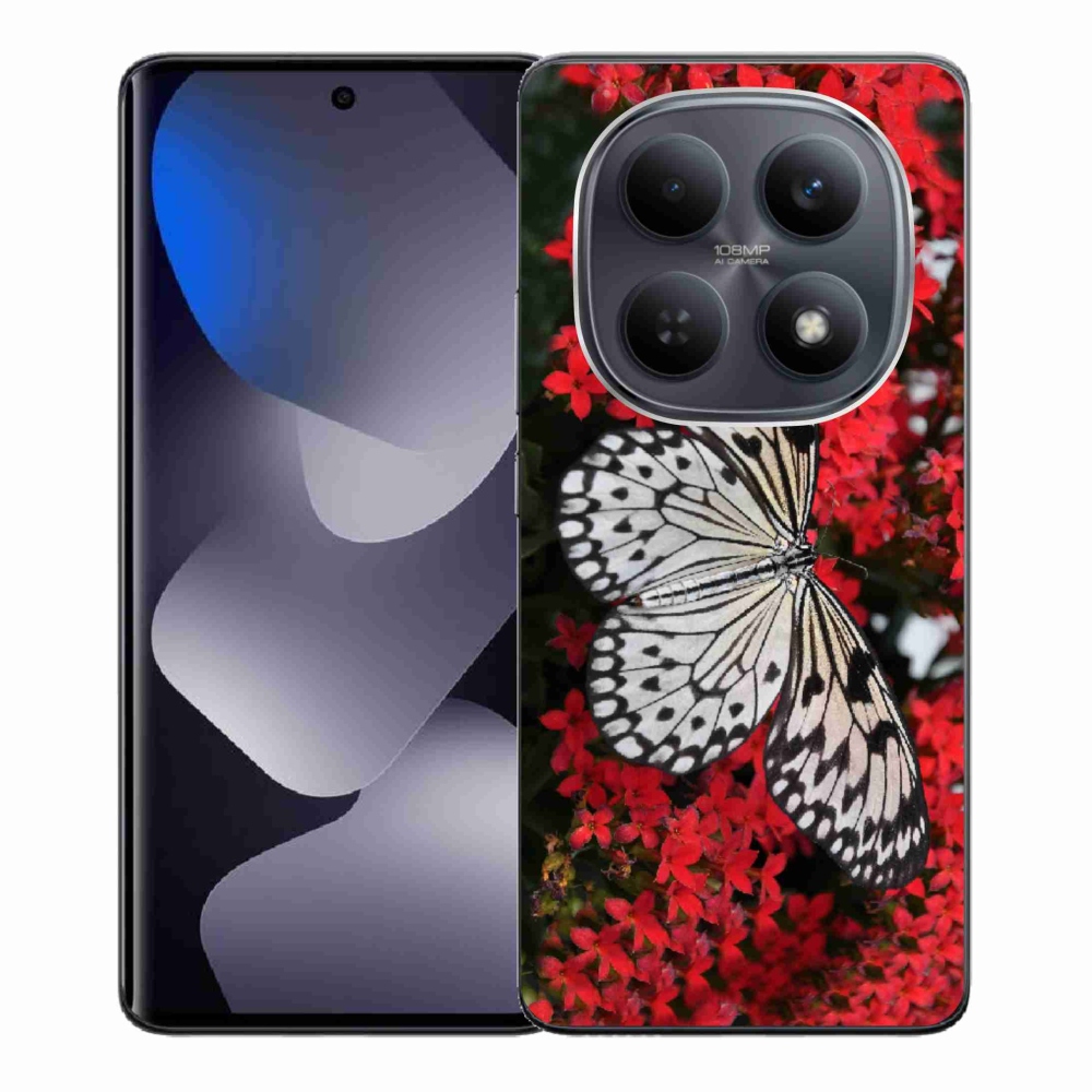 Gélový kryt mmCase na Xiaomi Redmi Note 15 4G - čiernobiely motýľ 1