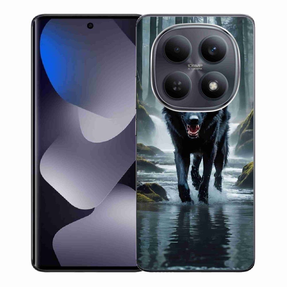 Gélový kryt mmCase na Xiaomi Redmi Note 15 4G - čierny vlk