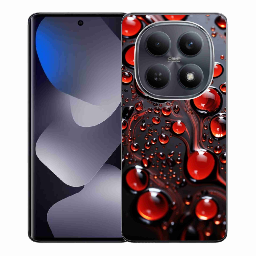 Gélový kryt mmCase na Xiaomi Redmi Note 15 4G - červené kvapky 2