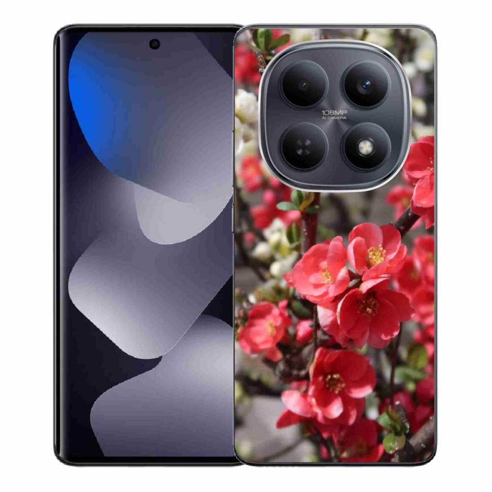 Gélový kryt mmCase na Xiaomi Redmi Note 15 4G - červené kvety