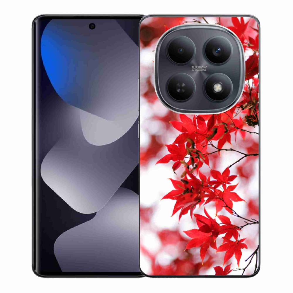 Gélový kryt mmCase na Xiaomi Redmi Note 15 4G - červené listy
