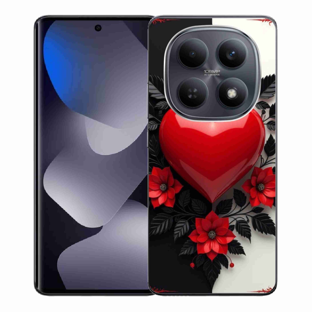 Gélový kryt mmCase na Xiaomi Redmi Note 15 4G - červené srdce