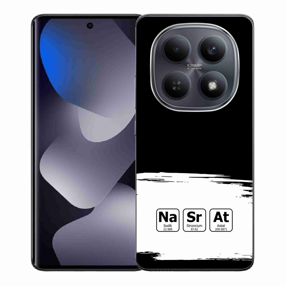 Gélový kryt mmCase na Xiaomi Redmi Note 15 4G - chemické prvky bieločierne pozadie
