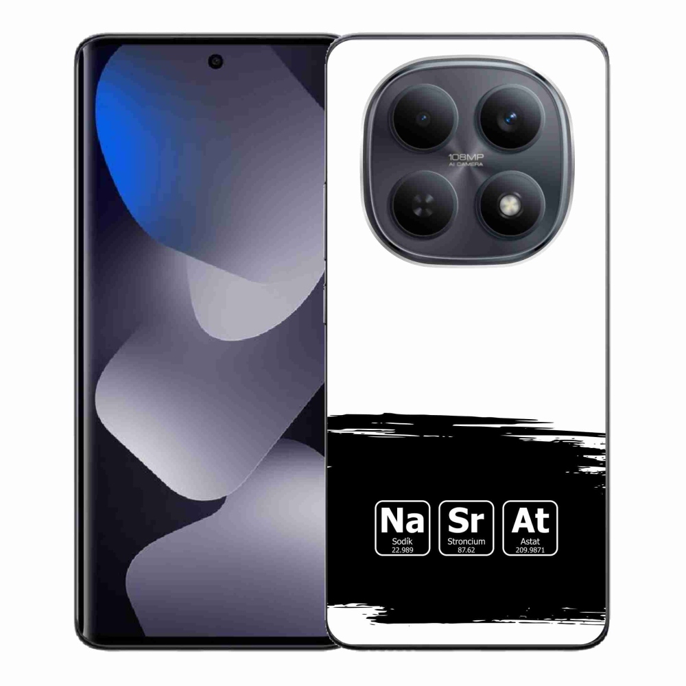Gélový kryt mmCase na Xiaomi Redmi Note 15 4G - chemické prvky čiernobiele pozadie
