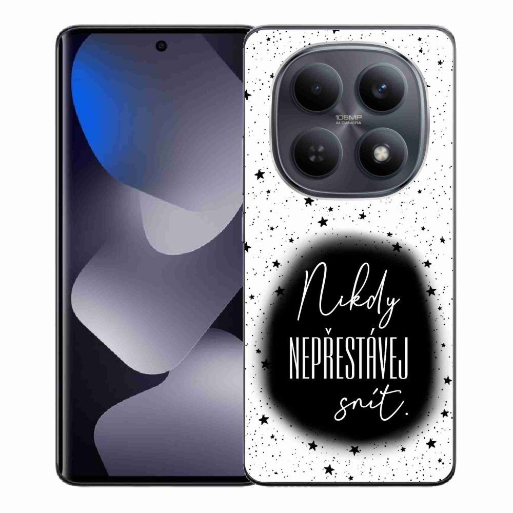 Gélový kryt mmCase na Xiaomi Redmi Note 15 4G - citát 1 čiernobiele pozadie