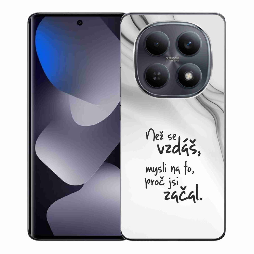 Gélový kryt mmCase na Xiaomi Redmi Note 15 4G - citát 2 biele pozadie