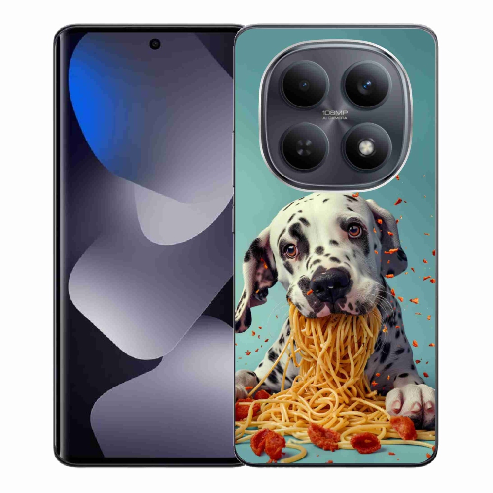 Gélový kryt mmCase na Xiaomi Redmi Note 15 4G - dalmatín a špagety