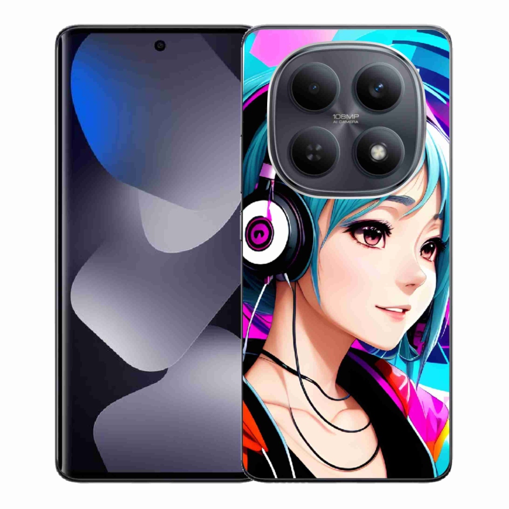 Gélový kryt mmCase na Xiaomi Redmi Note 15 4G - dievča so slúchadlami