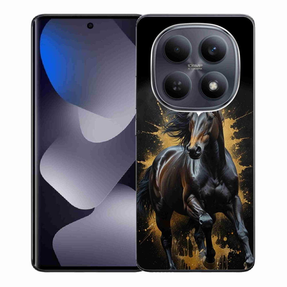 Gélový kryt mmCase na Xiaomi Redmi Note 15 4G - elegantný čierny žrebec