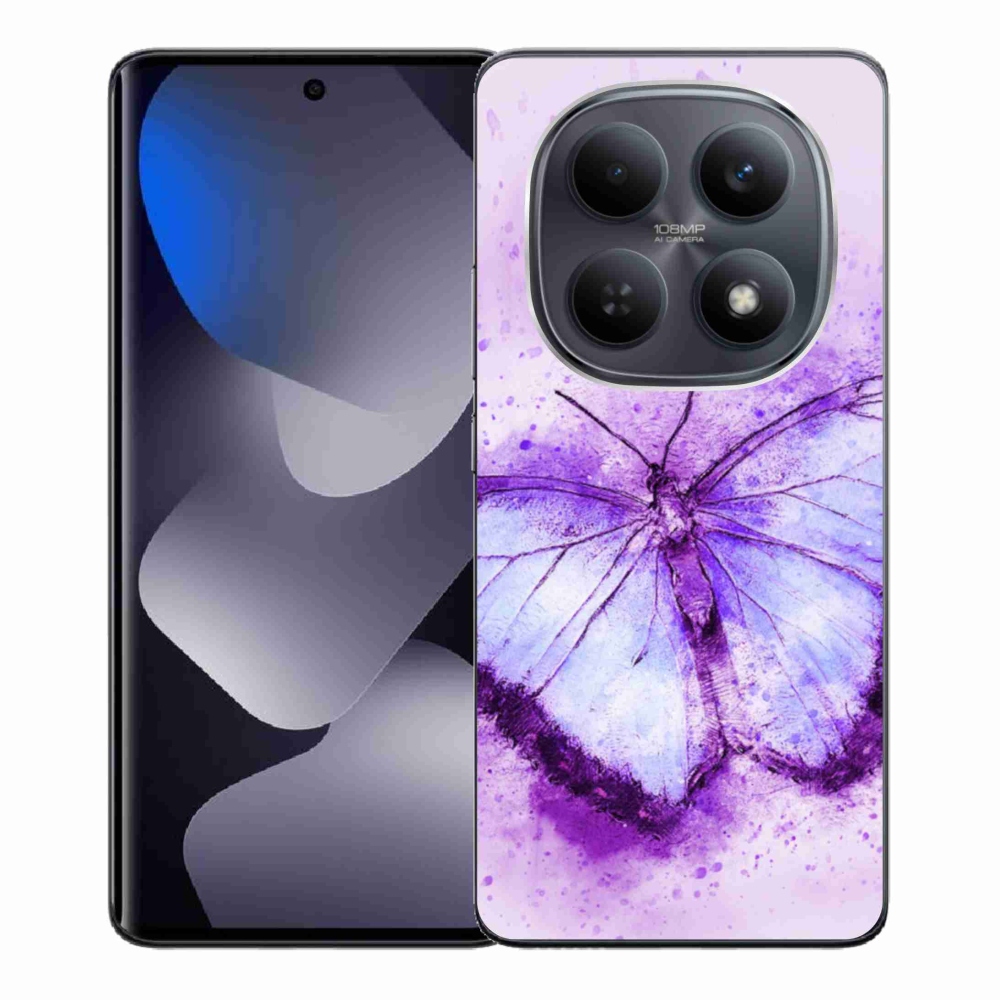 Gélový kryt mmCase na Xiaomi Redmi Note 15 4G - fialový motýľ