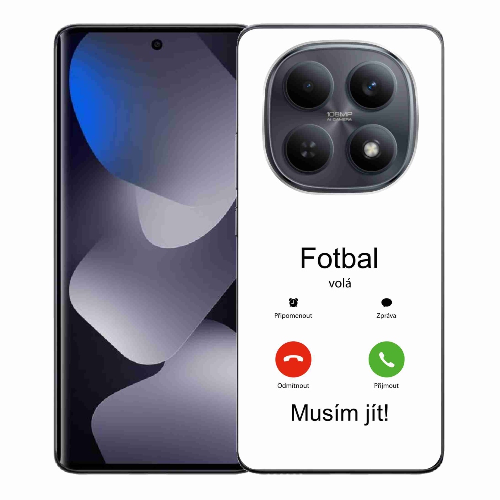 Gélový kryt mmCase na Xiaomi Redmi Note 15 4G - futbal volá biele pozadie