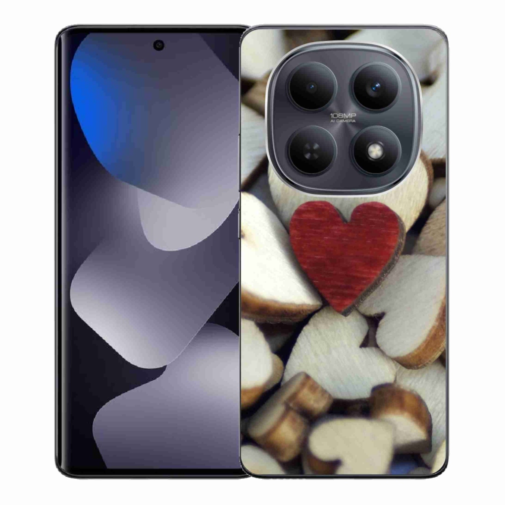 Gélový kryt mmCase na Xiaomi Redmi Note 15 4G - gravírované červené srdce
