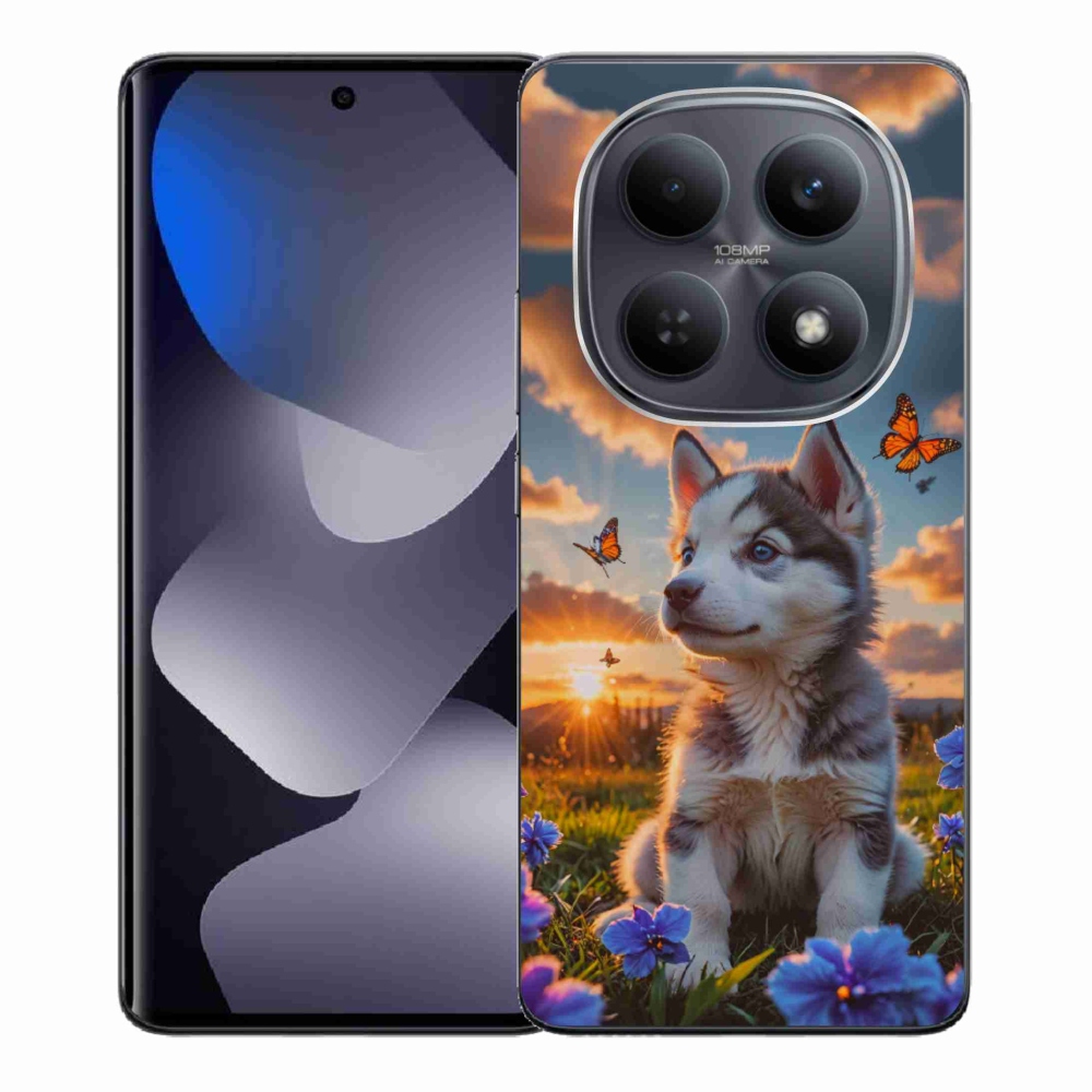 Gélový kryt mmCase na Xiaomi Redmi Note 15 4G - husky pri západe slnka