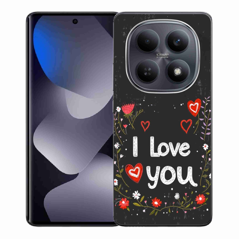Gélový kryt mmCase na Xiaomi Redmi Note 15 4G - I love you čierne pozadie