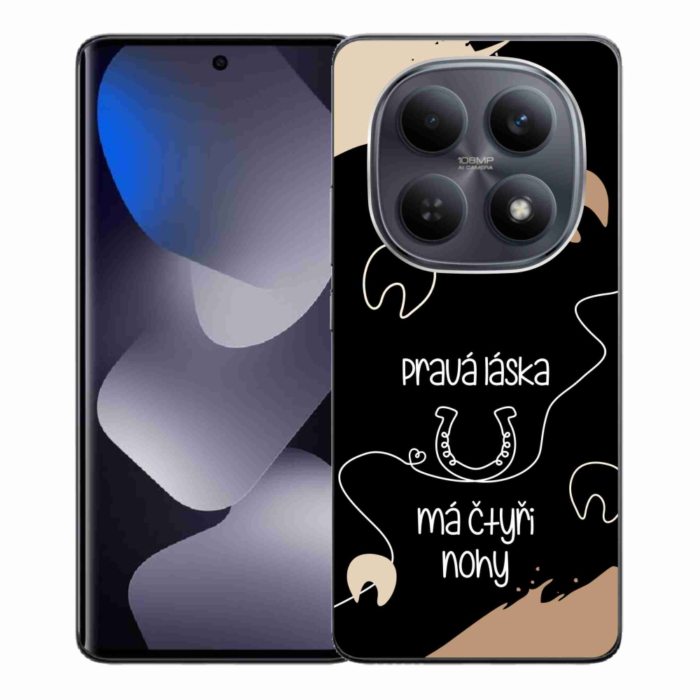 Gélový kryt mmCase na Xiaomi Redmi Note 15 4G - konský motív čierne pozadie