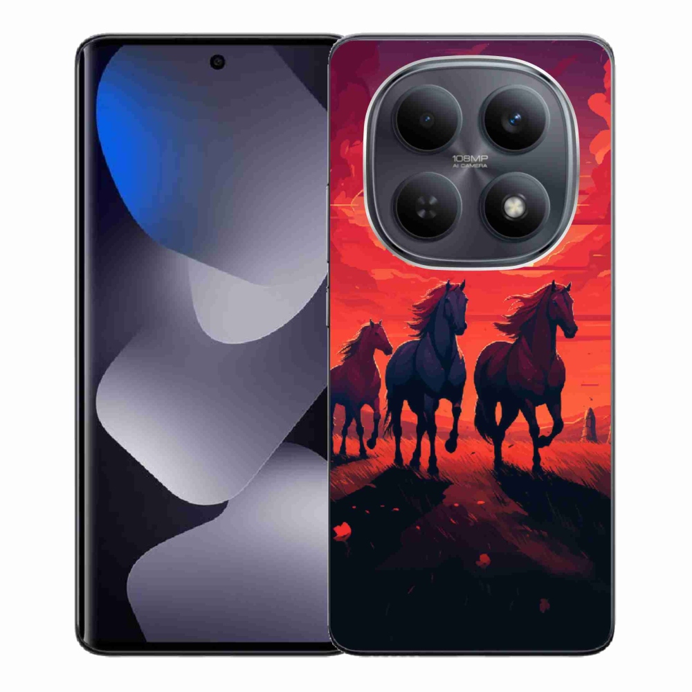 Gélový kryt mmCase na Xiaomi Redmi Note 15 4G - kone a západ slnka
