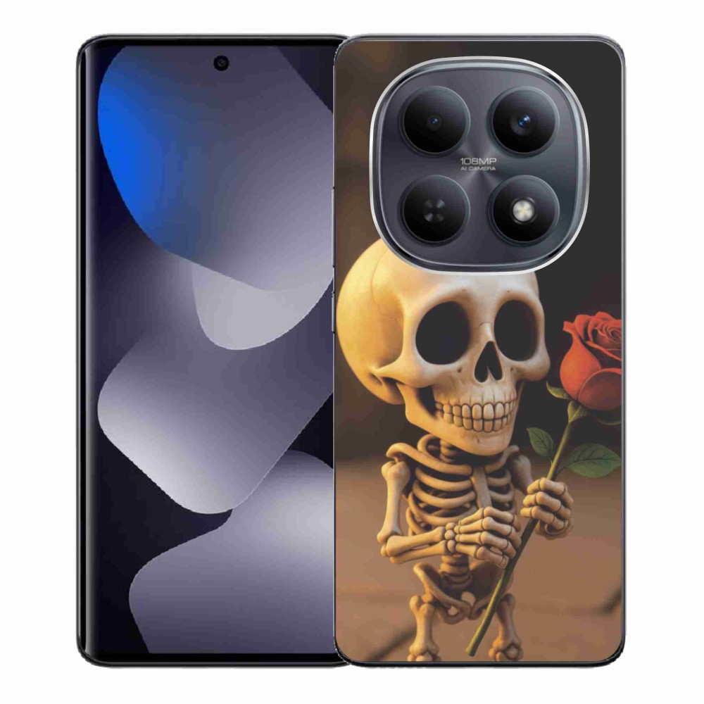 Gélový kryt mmCase na Xiaomi Redmi Note 15 4G - kostlivec s ružou