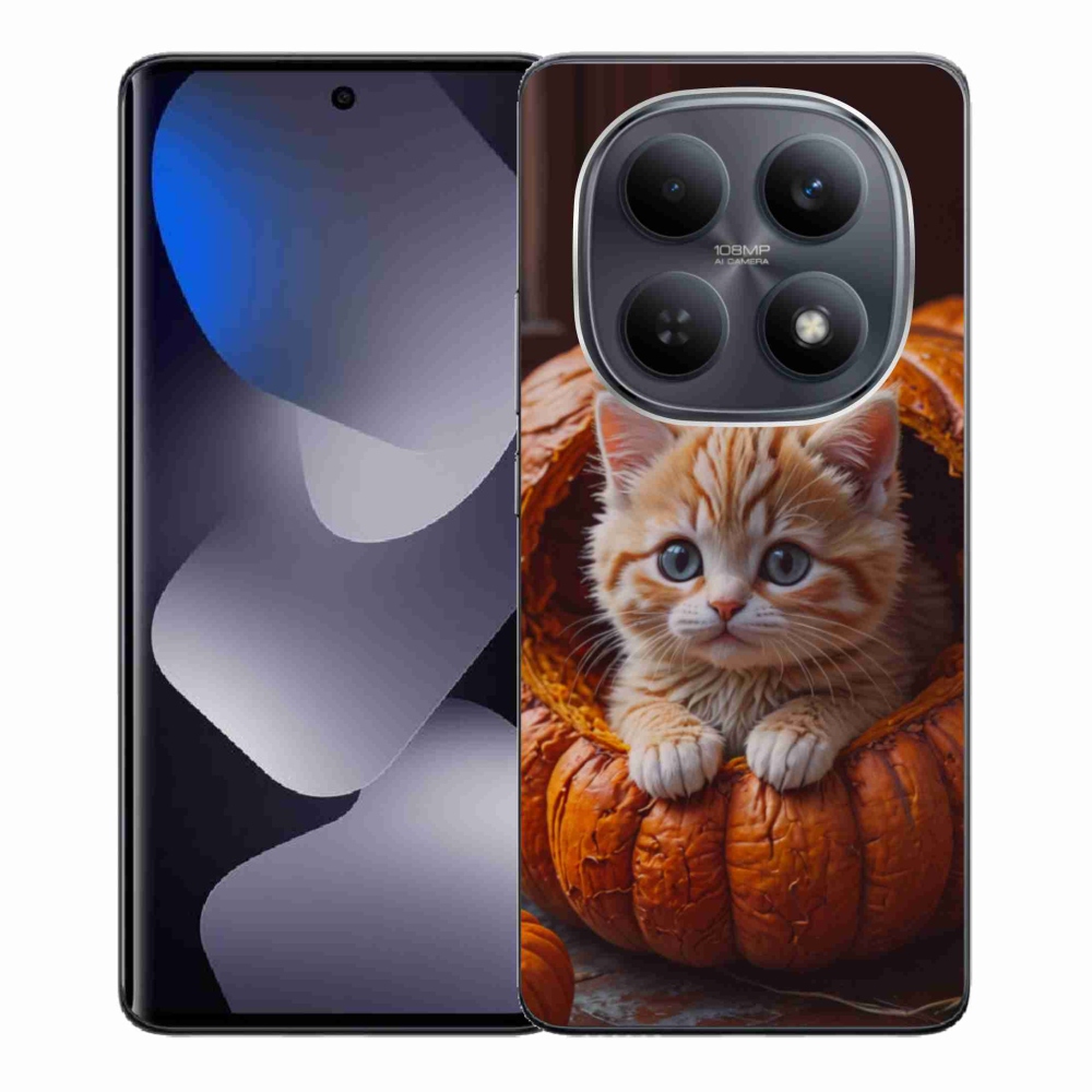 Gélový kryt mmCase na Xiaomi Redmi Note 15 4G - mačiatko a tekvica 2