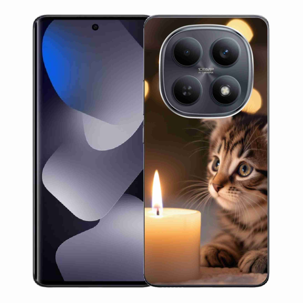 Gélový kryt mmCase na Xiaomi Redmi Note 15 4G - mačiatko a sviečka