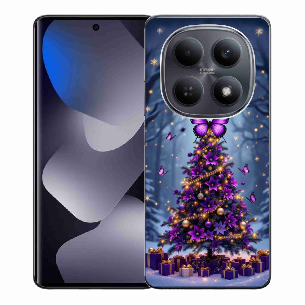 Gélový kryt mmCase na Xiaomi Redmi Note 15 4G - motýlí vianočný stromček