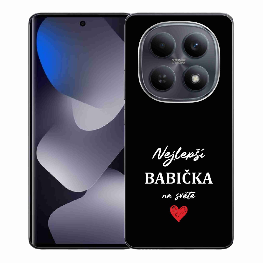 Gélový kryt mmCase na Xiaomi Redmi Note 15 4G - najlepšia babička 1 čierne pozadie