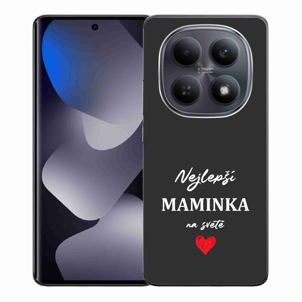 Gélový kryt mmCase na Xiaomi Redmi Note 15 4G - najlepšia mamička 1 čierne pozadie