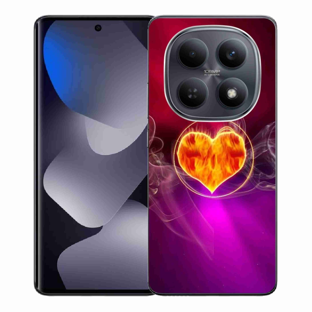 Gélový kryt mmCase na Xiaomi Redmi Note 15 4G - ohnivé srdce