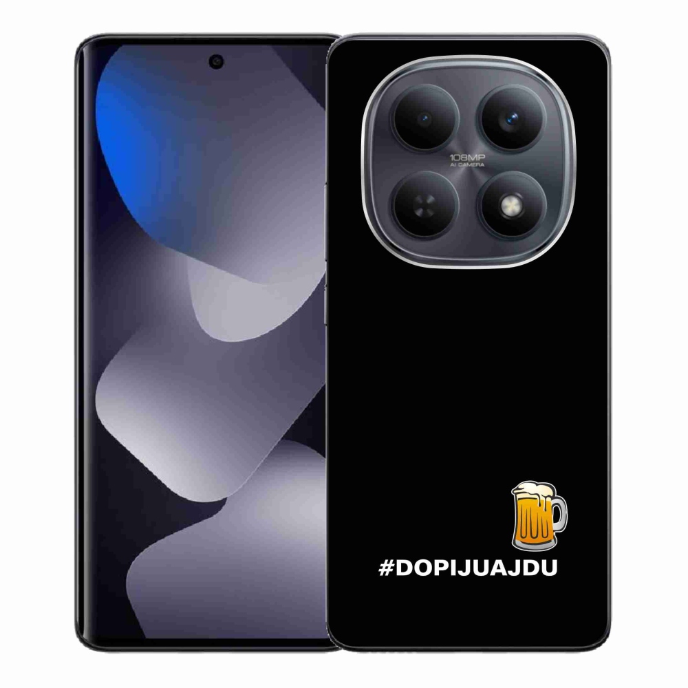 Gélový kryt mmCase na Xiaomi Redmi Note 15 4G - pivný motív 1 čierne pozadie