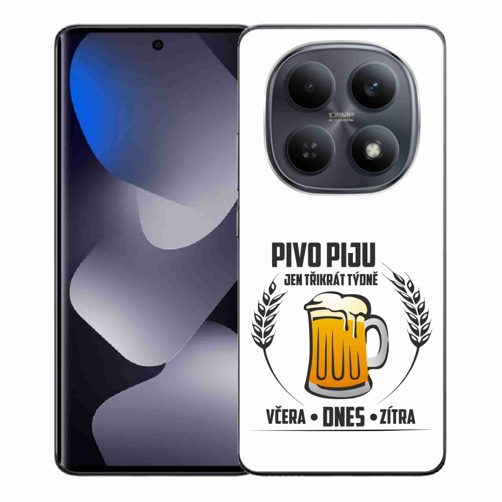 Gélový kryt mmCase na Xiaomi Redmi Note 15 4G - pivný motív biele pozadie