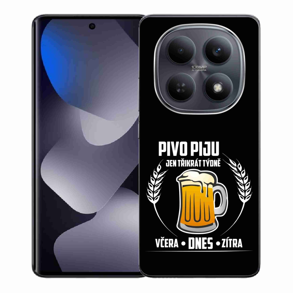 Gélový kryt mmCase na Xiaomi Redmi Note 15 4G - pivný motív čierne pozadie