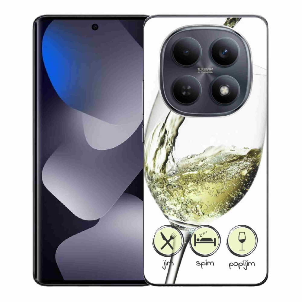 Gélový kryt mmCase na Xiaomi Redmi Note 15 4G - pohár vína bielej
