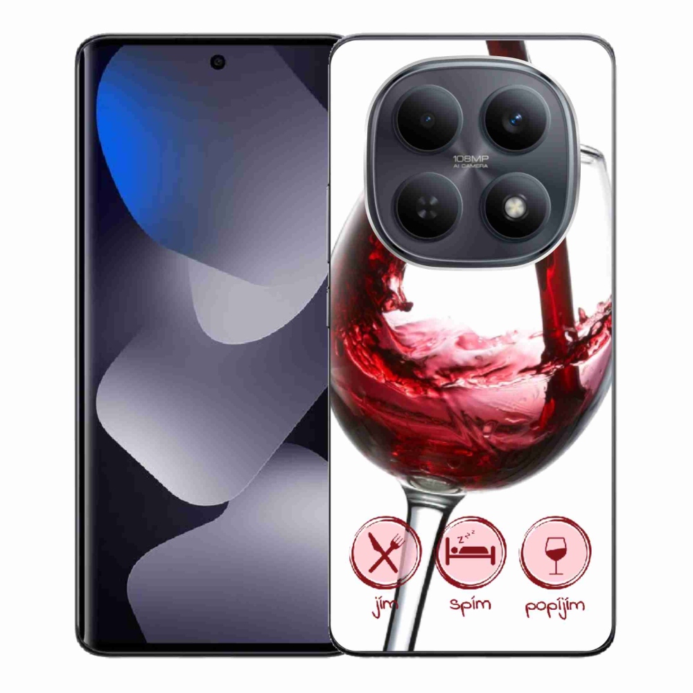 Gélový kryt mmCase na Xiaomi Redmi Note 15 4G - pohár vína červené