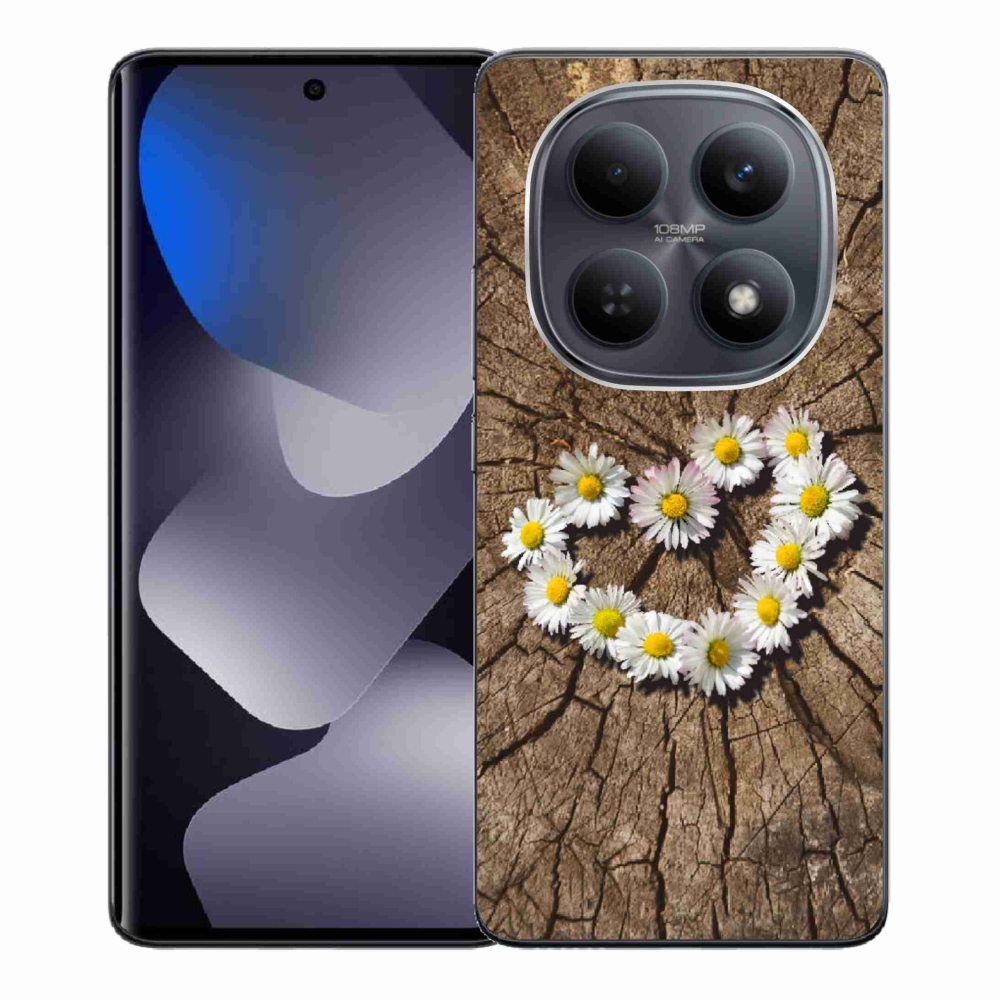 Gélový kryt mmCase na Xiaomi Redmi Note 15 4G - srdce z margaréty