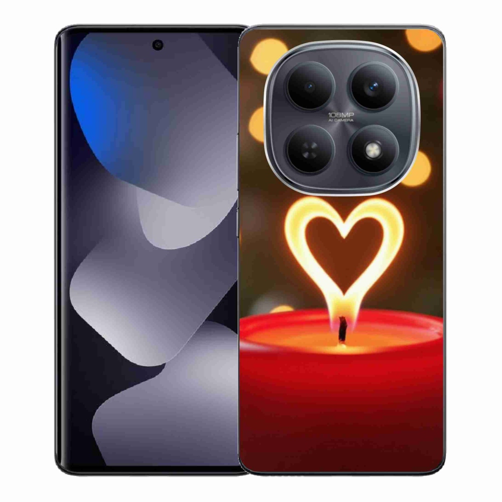 Gélový kryt mmCase na Xiaomi Redmi Note 15 4G - srdce z plameňa