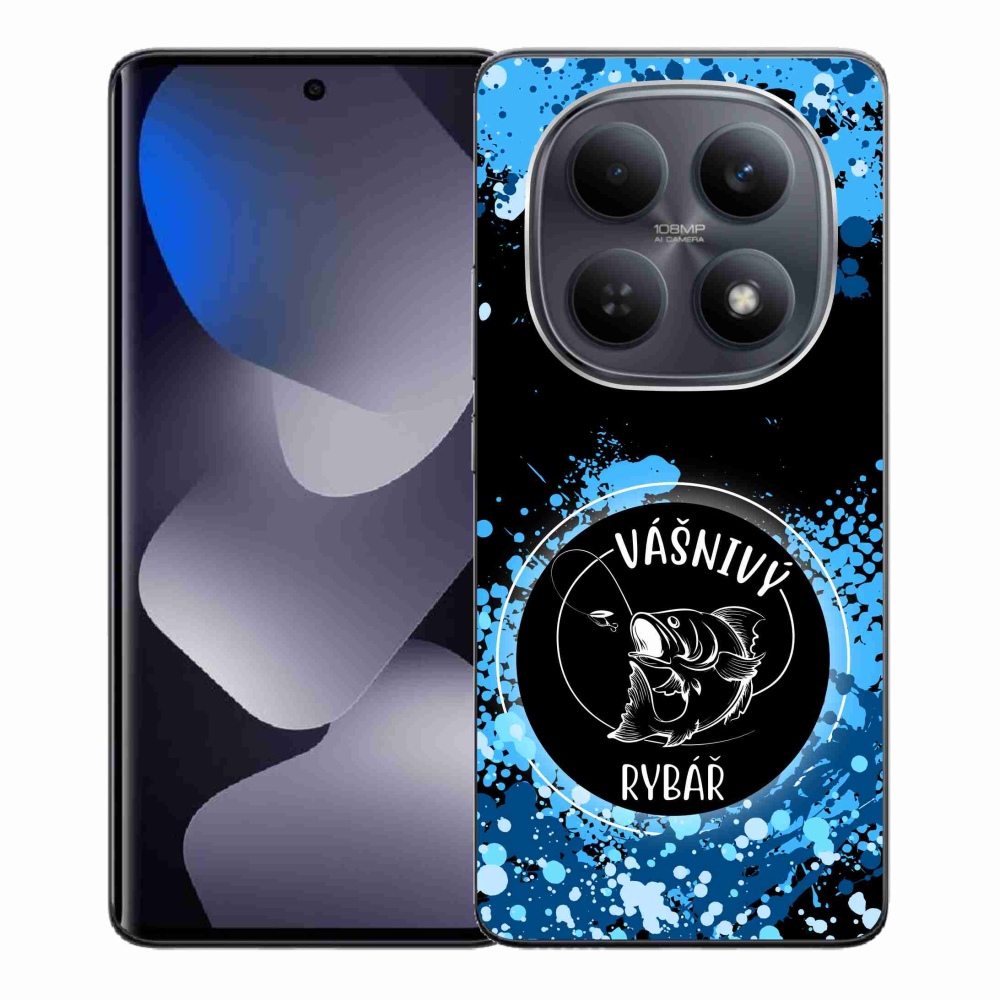 Gélový kryt mmCase na Xiaomi Redmi Note 15 4G - vášnivý rybár čierne pozadie
