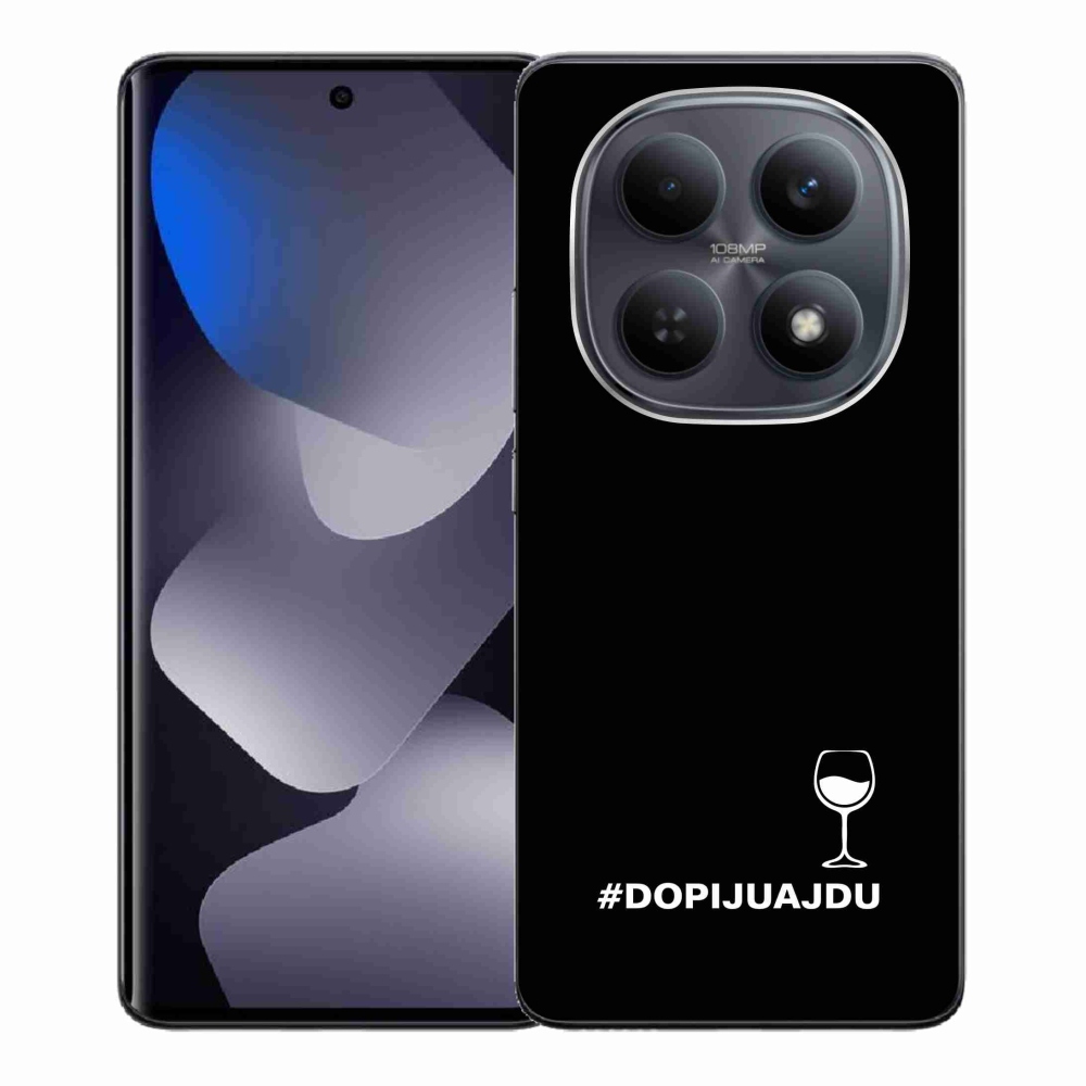 Gélový kryt mmCase na Xiaomi Redmi Note 15 4G - vínny motív čierne pozadie