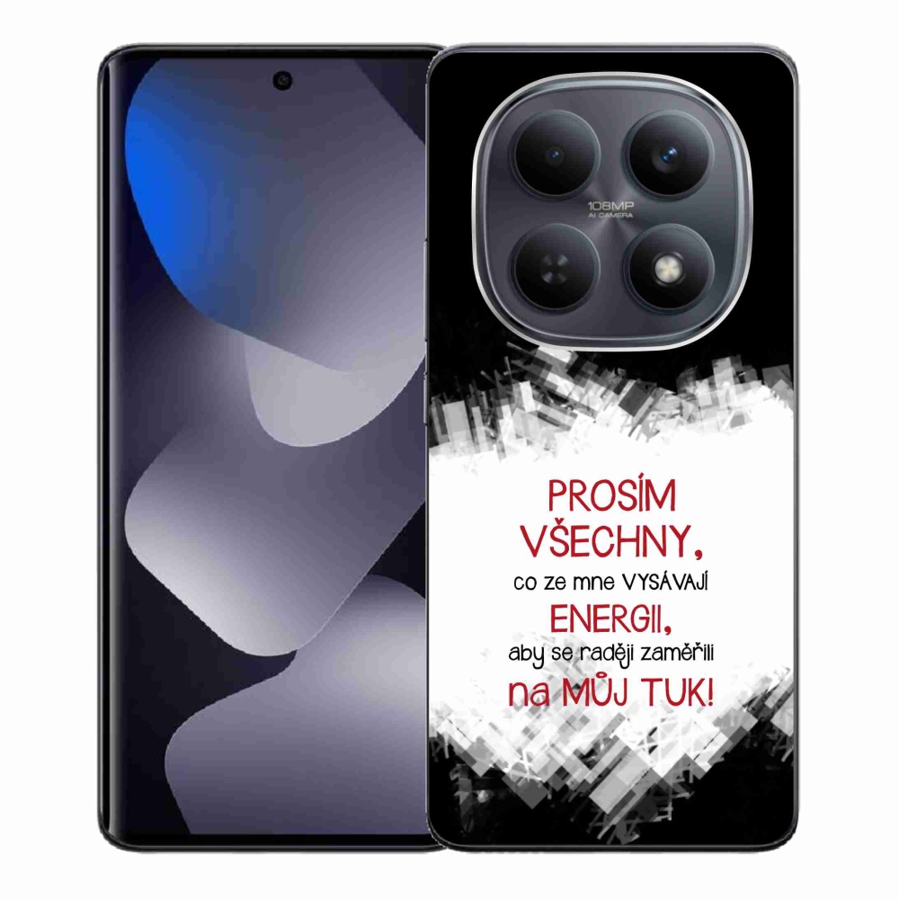 Gélový kryt mmCase na Xiaomi Redmi Note 15 4G - vtipný text 1 červený