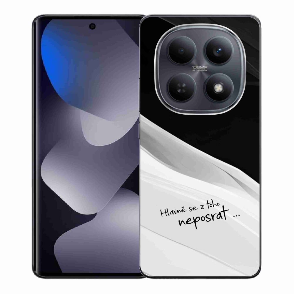 Gélový kryt mmCase na Xiaomi Redmi Note 15 4G - vtipný text 13 bieločierne pozadie