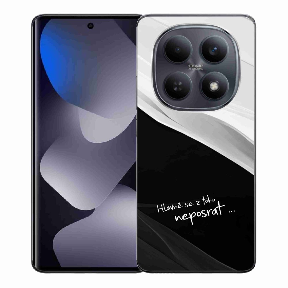Gélový kryt mmCase na Xiaomi Redmi Note 15 4G - vtipný text 13 čiernobiele pozadie